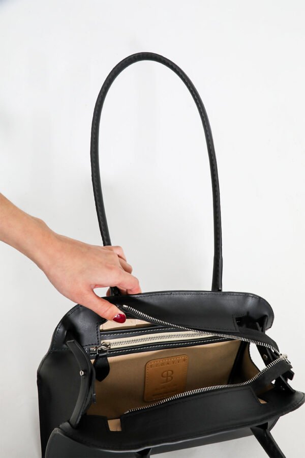 ARDEN 12 BAG IN ITALIAN TAUPE TRIM LEATHER - Image 4
